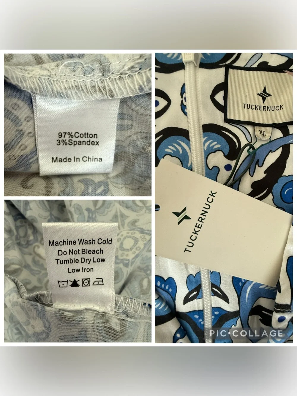Tuckernuck Blue Majolica Tile Ginger Maxi Dress Flutter Sleeve Tiered XL NEW - Picture 14 of 15
